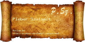 Pieber Szulamit névjegykártya